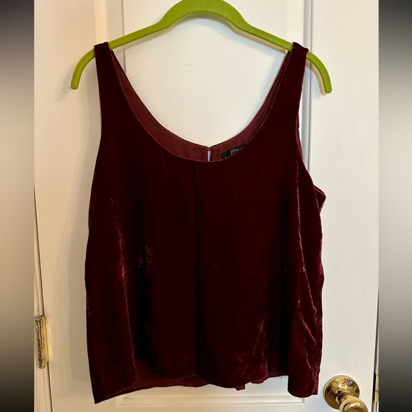 J. Crew Red Velvet Sleeveless Fitted Tank Top - Picture 3 of 7